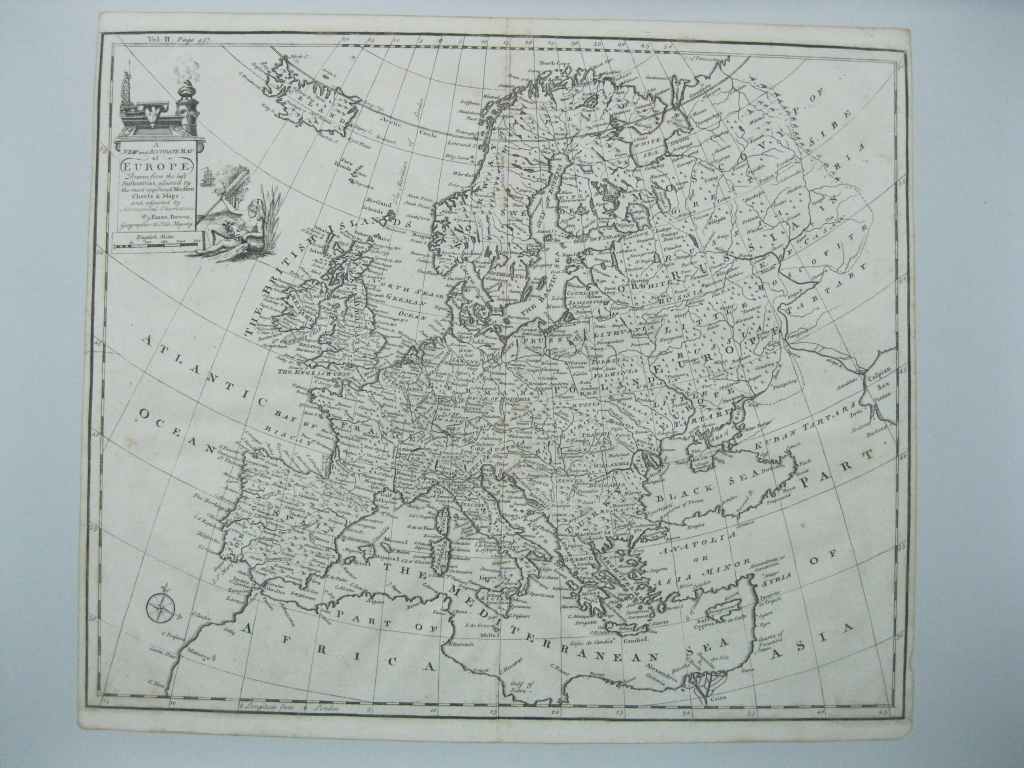 Mapa de Europa, 1748. Bowen